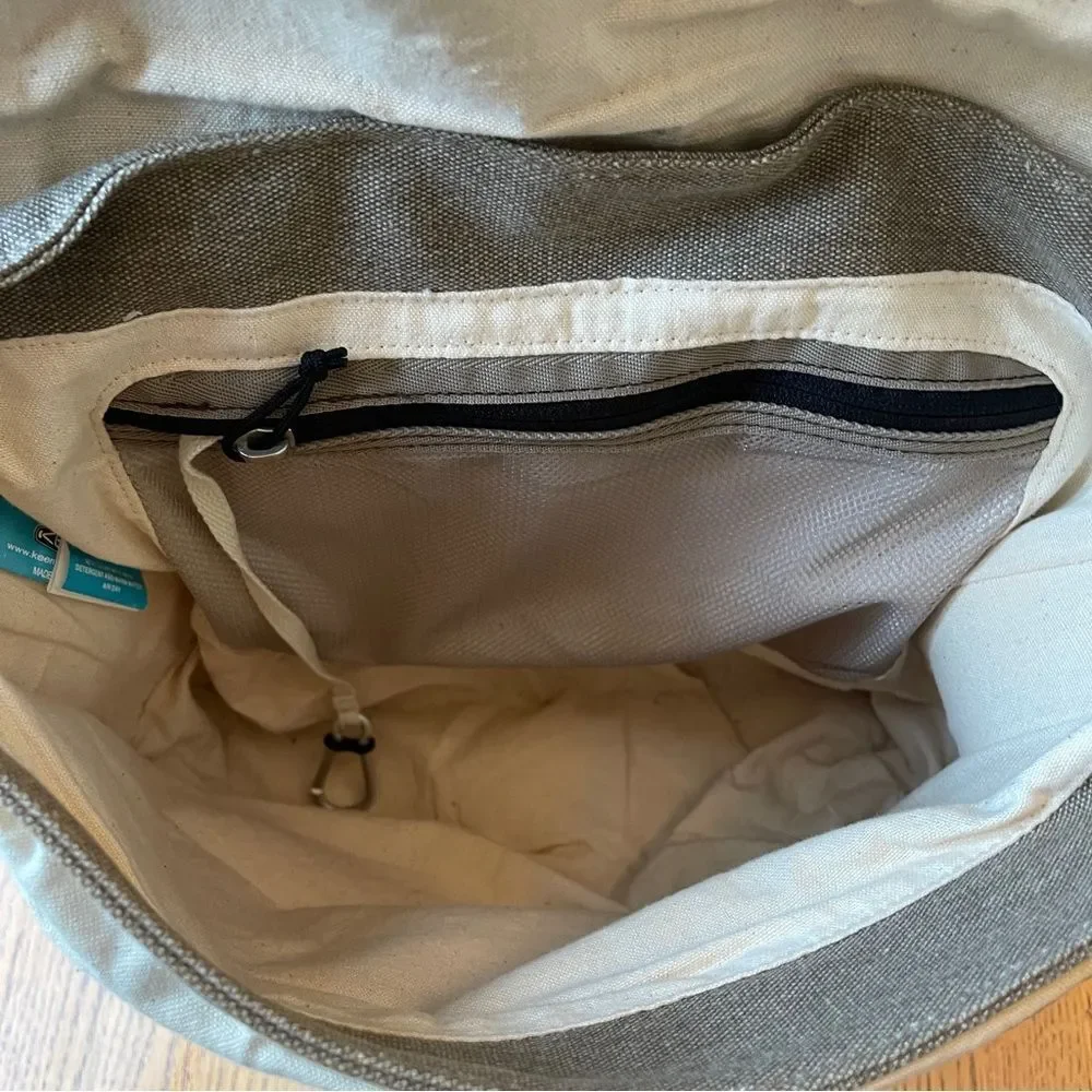 Keen Leather Canvas Laptop Messenger Bag Tan Cotton Briefcase